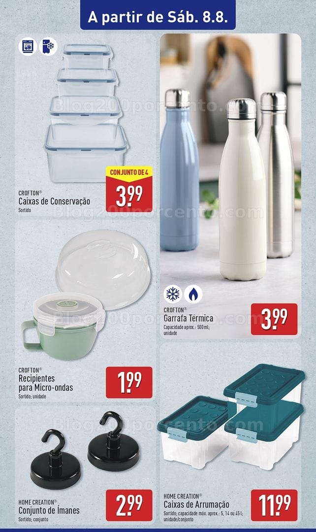 Antevisão Folheto ALDI Bazar Promoções de 8 a 9 agosto